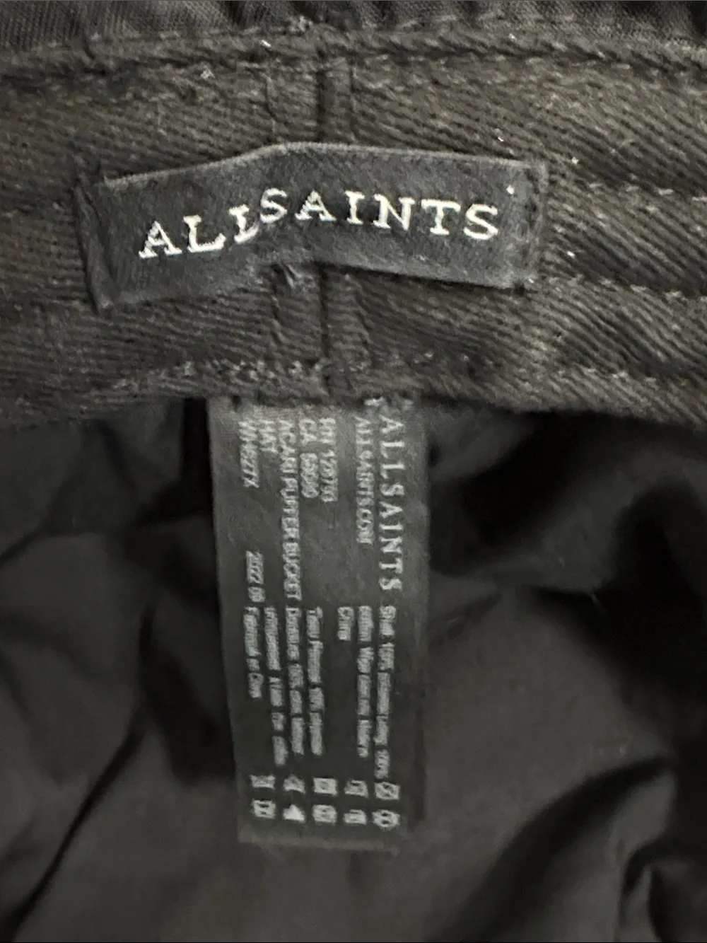 🖤 AllSaints Spitalfields Black Bucket Hat OS 🔥